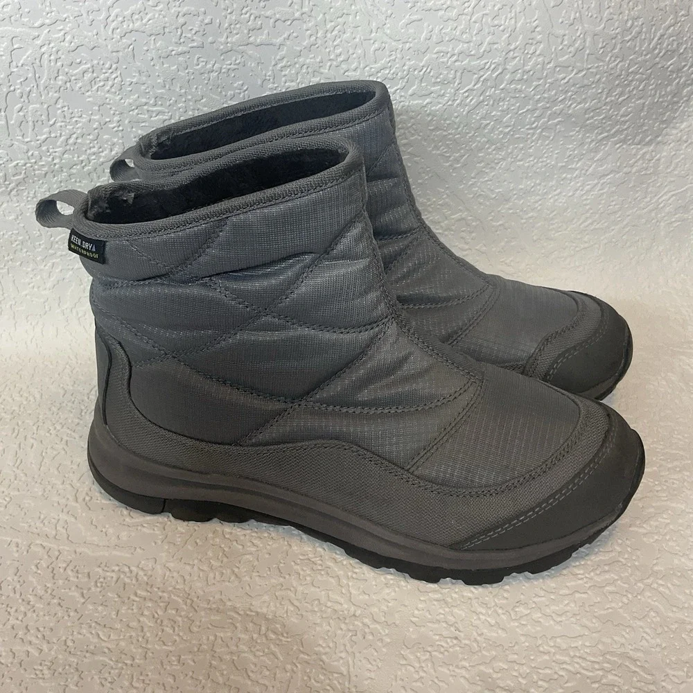 Keen TerradoraII Womens Wintry Boots Sz 7 Gray/Silver Waterproof Pull On Quilted